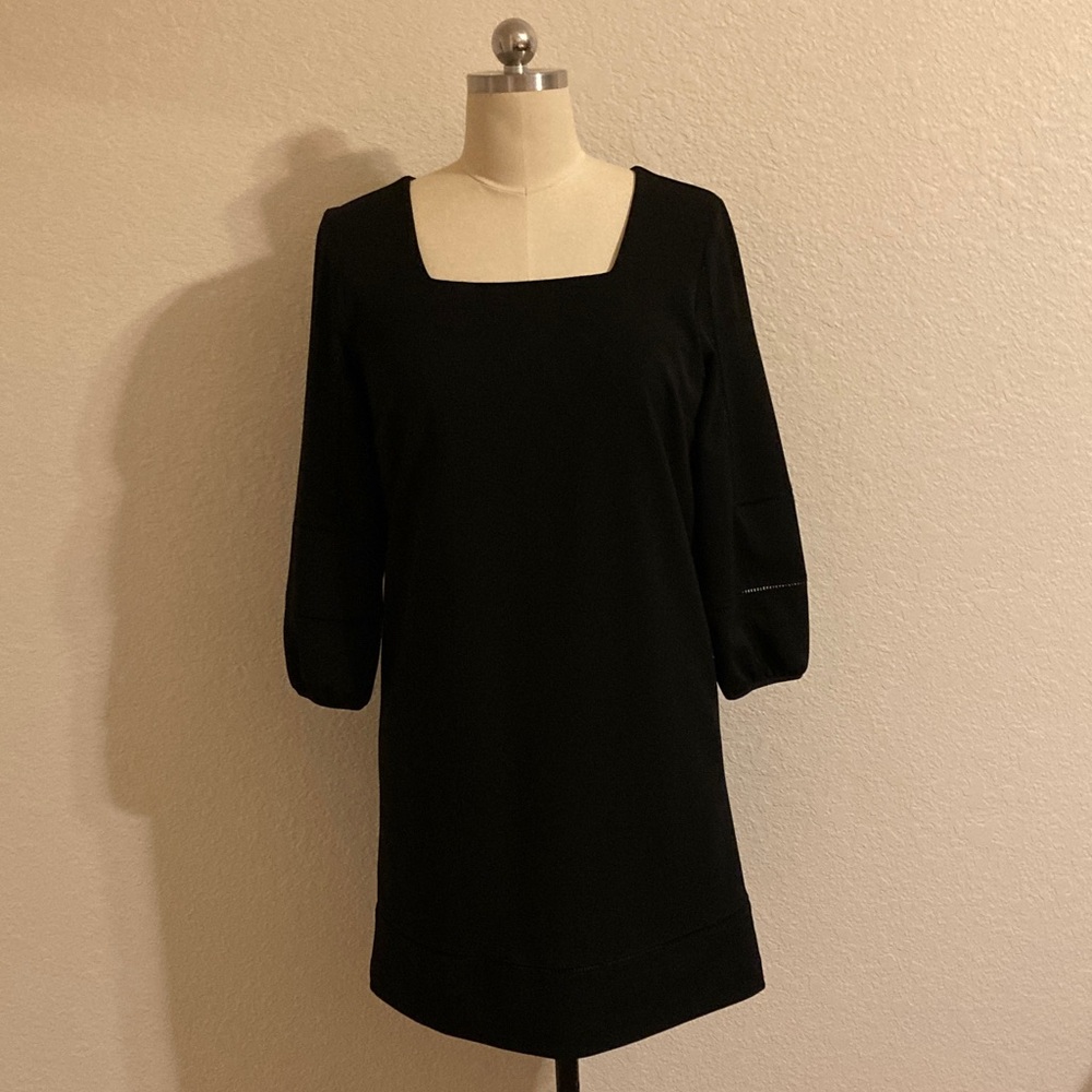 Ann Taylor Elegant Black Long Sleeve Dress